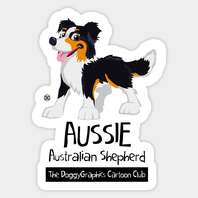 Aussie CartoonClub - Trico Sticker by DoggyGraphics